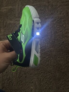 Skechers Kids Neon Green and Black Light-Up Sneaker